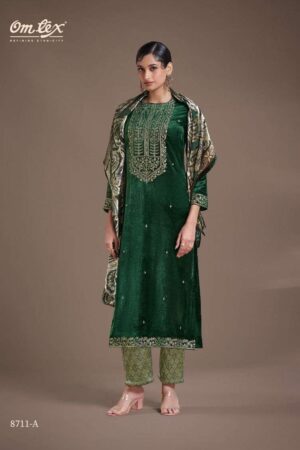 My Fashion Road Omtex Ritha Vol 22 Pure Viscose Velvet Designer Suit | 8711-A