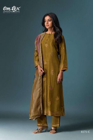 My Fashion Road Omtex Niraya Partywear Style Designer Jacquard Silk Suit | 8171-C