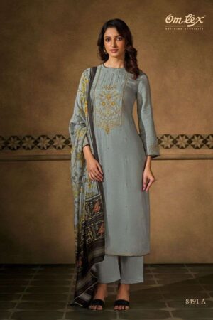 My Fashion Road Omtex Mia Digital Printed Fancy Silk Latest Suit | 8491-A
