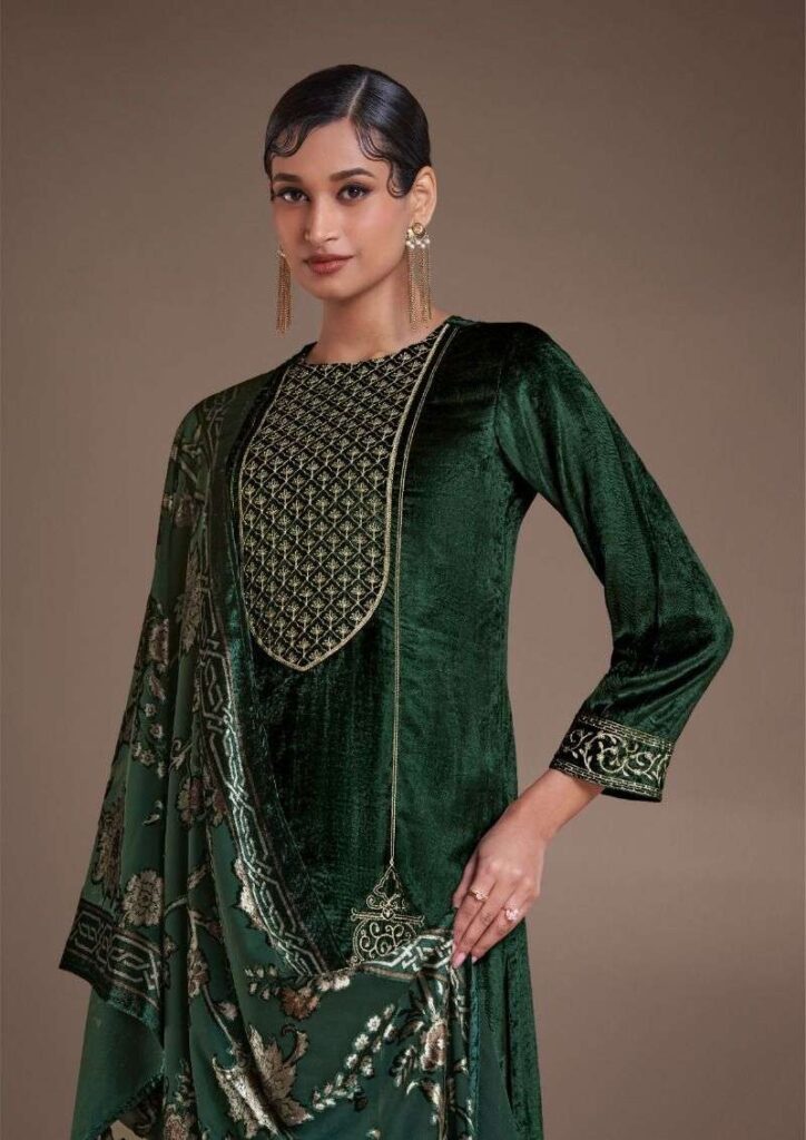 My Fashion Road Omtex Ritha Vol 24 Wedding Wear Velvet Designer Suit | 8701-C