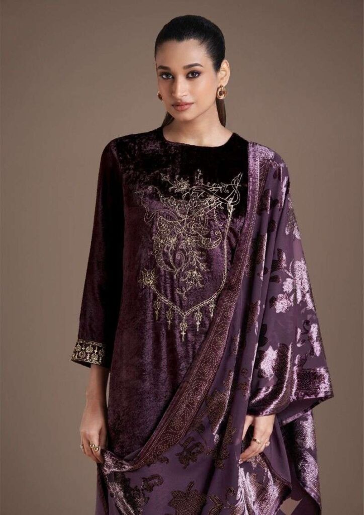 My Fashion Road Omtex Ritha Vol 21 Designer Pure Viscose Velvet Suit | 8831-A