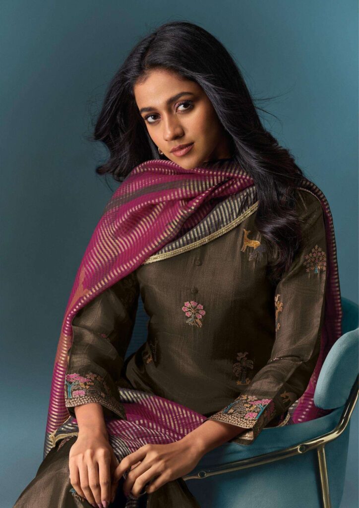 My Fashion Road Omtex Niraya Partywear Style Designer Jacquard Silk Suit | 8171-A