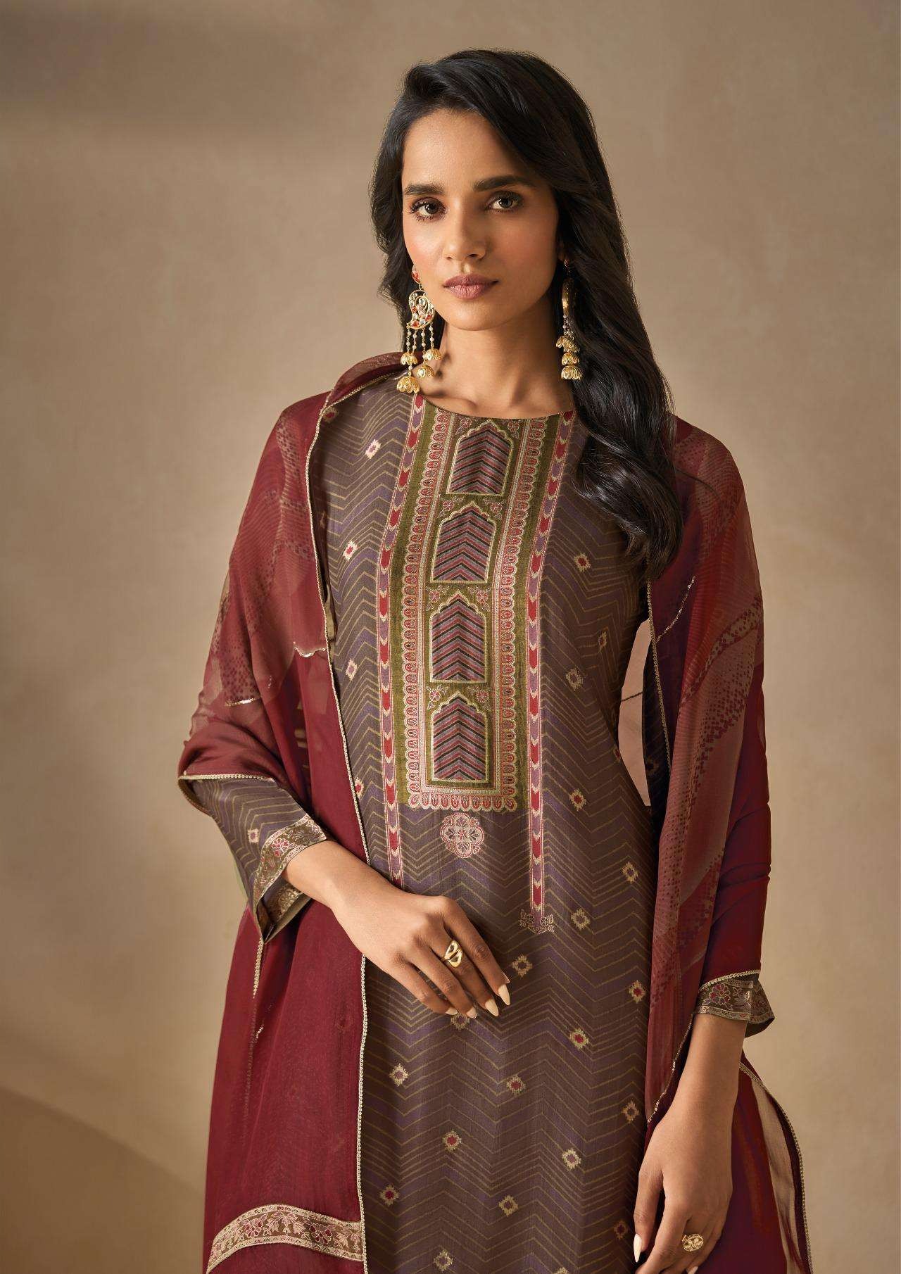 My Fashion Road Omtex Kivira Digital Prints Jacquard Silk Suit | 8401-A My Fashion Road Omtex Kivira Digital Prints Jacquard Silk Suit | 8401-A