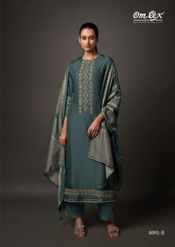 My Fashion Road Omtex Jinisha Exclusive Fancy Silk Latest Suit | 8091-B