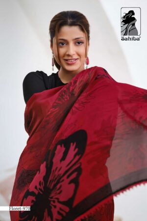 My Fashion Road Sahiba Floret Designer Work Organza Silk Suit – 970