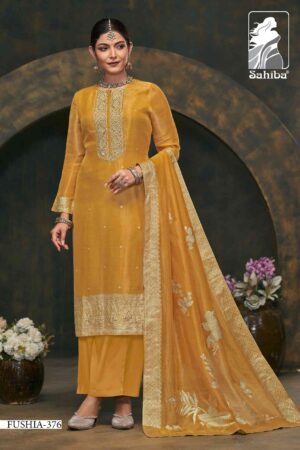 My Fashion Road Sahiba Fushia Partywear Jacquard Designer Suit – 376