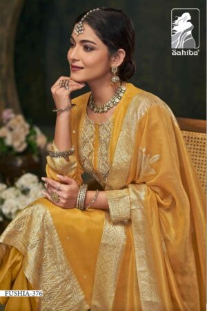 My Fashion Road Sahiba Fushia Partywear Jacquard Designer Suit – 376