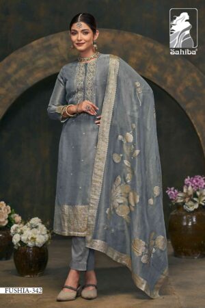 My Fashion Road Sahiba Fushia Partywear Jacquard Designer Suit – 342