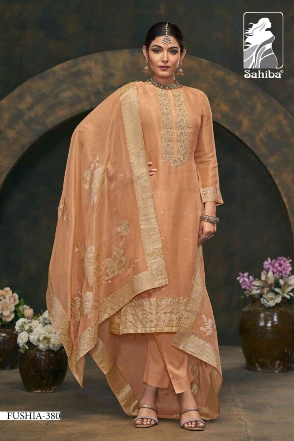 My Fashion Road Sahiba Fushia Partywear Jacquard Designer Suit – 380