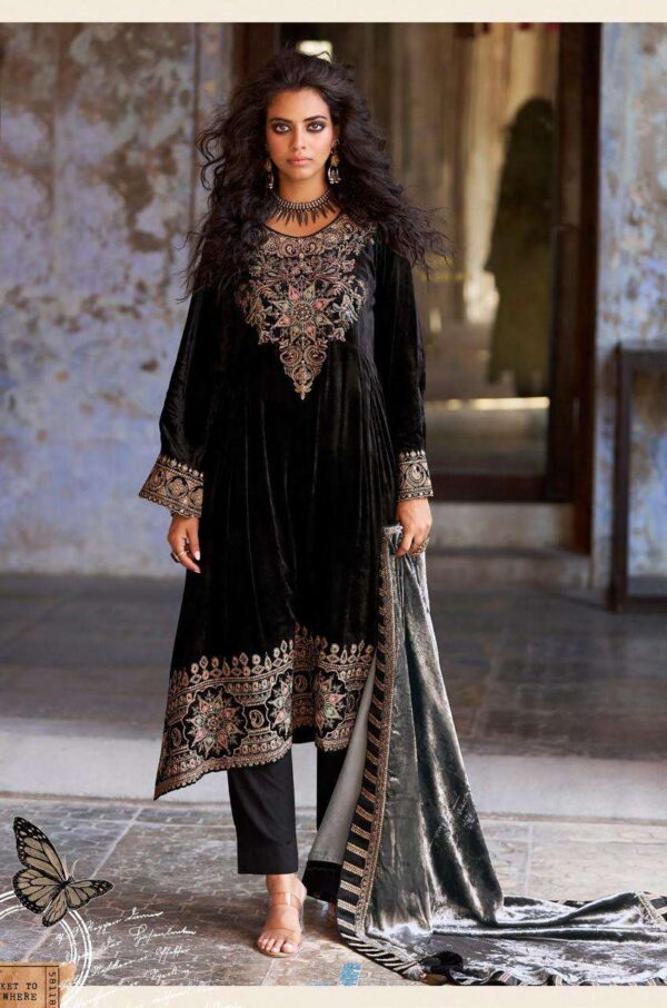 My Fashion Road Aiqa Forest Fantasy Exclusive Latest Designs Velvet Suit | A – 1603