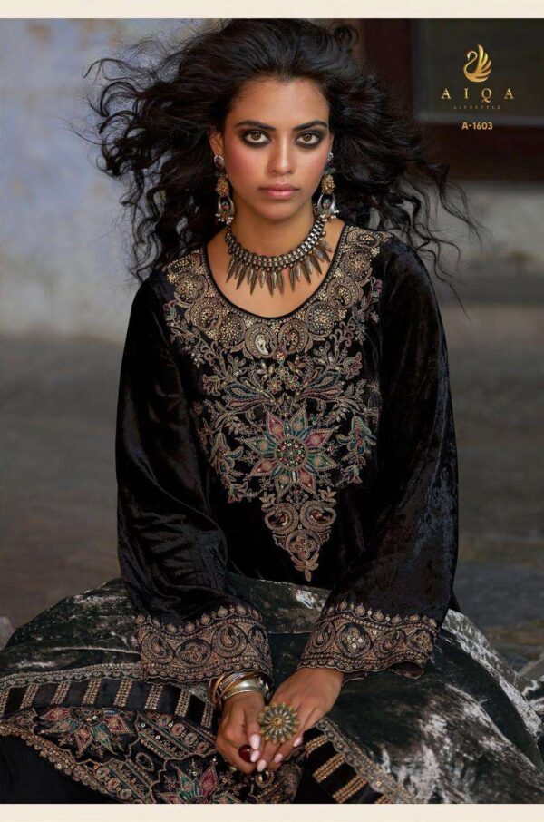 My Fashion Road Aiqa Forest Fantasy Exclusive Latest Designs Velvet Suit | A – 1603