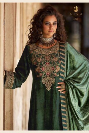 My Fashion Road Aiqa Forest Fantasy Exclusive Latest Designs Velvet Suit | A – 1601