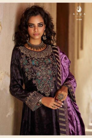 My Fashion Road Aiqa Forest Fantasy Exclusive Latest Designs Velvet Suit | A – 1605