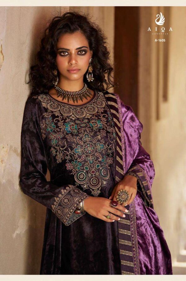 My Fashion Road Aiqa Forest Fantasy Exclusive Latest Designs Velvet Suit | A – 1605