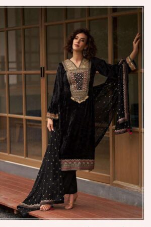 My Fashion Road Aiqa Qealiz Partywear Style Velvet Designer Suit | A – 2404