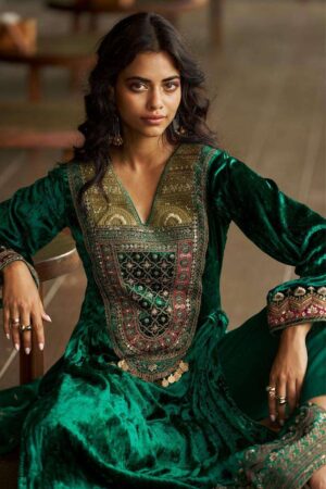 My Fashion Road Aiqa Qealiz Partywear Style Velvet Designer Suit | A – 2405