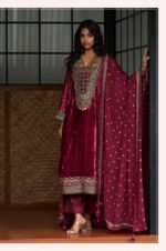 My Fashion Road Aiqa Qealiz Partywear Style Velvet Designer Suit | A – 2401