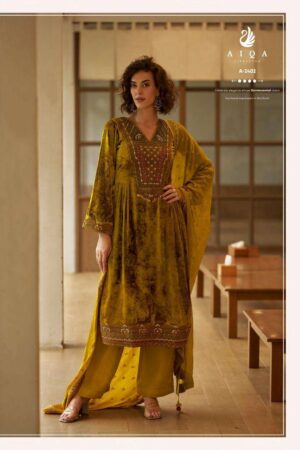 My Fashion Road Aiqa Qealiz Partywear Style Velvet Designer Suit | A – 2402