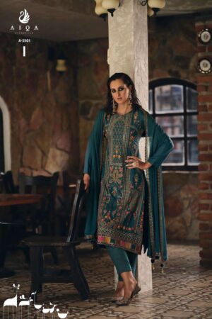 My Fashion Road Aiqa Rihana Pure Viscose Pashmina Latest Winter Suit | A – 2501