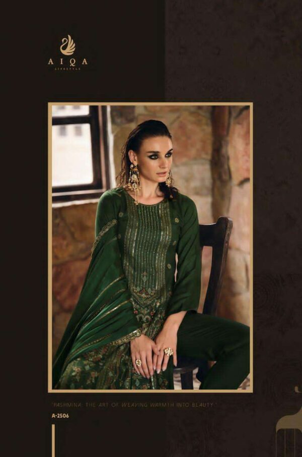 My Fashion Road Aiqa Rihana Pure Viscose Pashmina Latest Winter Suit | A – 2506
