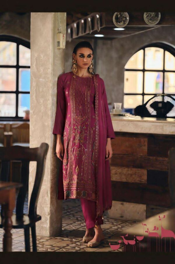 My Fashion Road Aiqa Rihana Pure Viscose Pashmina Latest Winter Suit | A – 2505