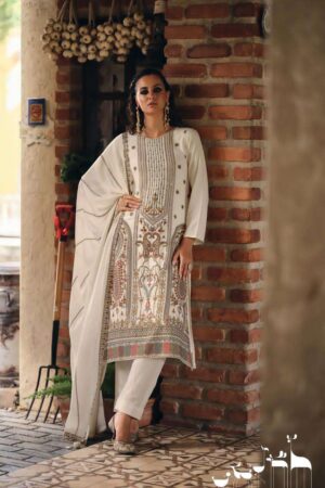 My Fashion Road Aiqa Rihana Pure Viscose Pashmina Latest Winter Suit | A – 2502