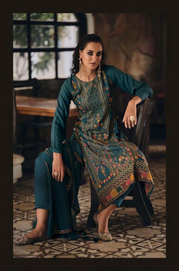 My Fashion Road Aiqa Rihana Pure Viscose Pashmina Latest Winter Suit | A – 2501