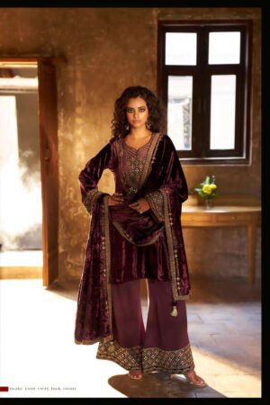 My Fashion Road Aiqa Shuijing Pure Viscose Velvet Designer Suit | A – 1903