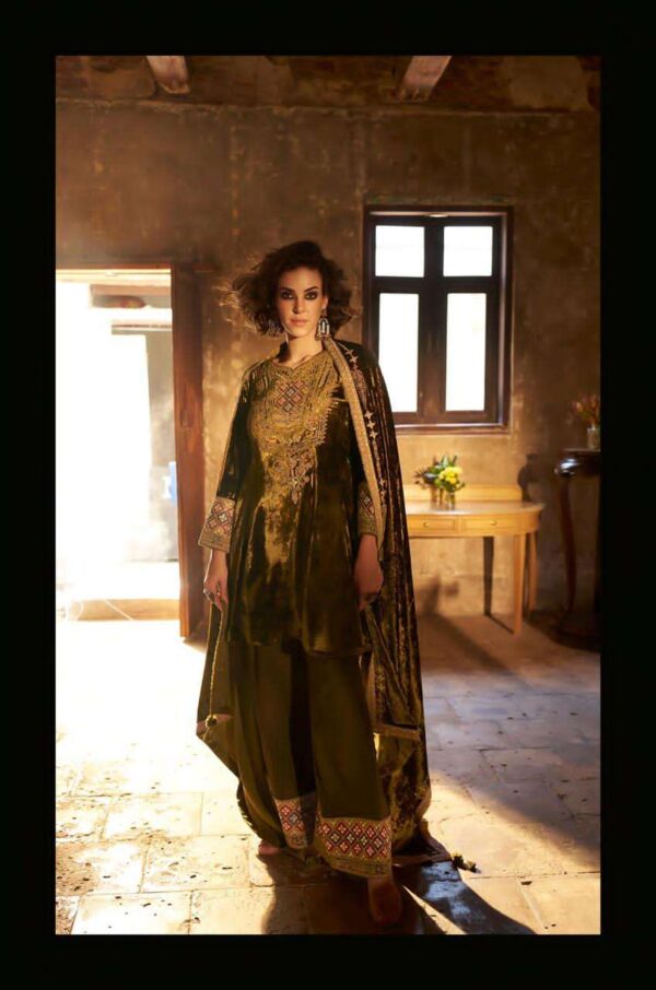 My Fashion Road Aiqa Shuijing Pure Viscose Velvet Designer Suit | A – 1906