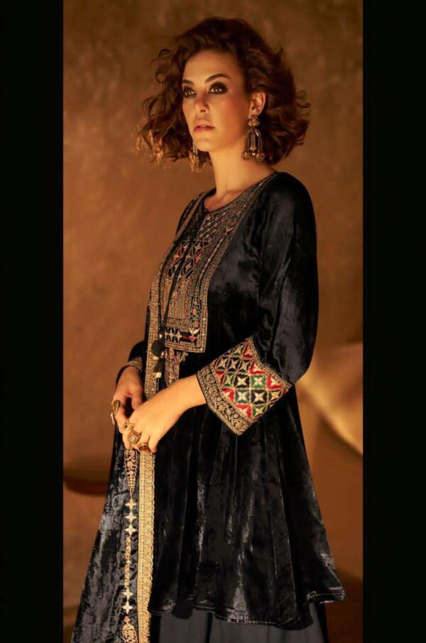 My Fashion Road Aiqa Shuijing Pure Viscose Velvet Designer Suit | A – 1904