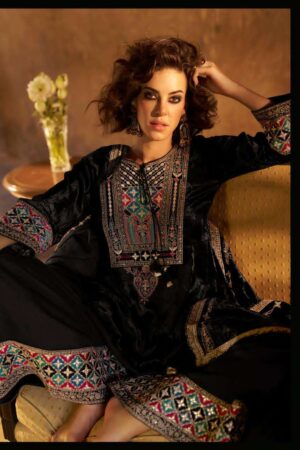 My Fashion Road Aiqa Shuijing Pure Viscose Velvet Designer Suit | A – 1904