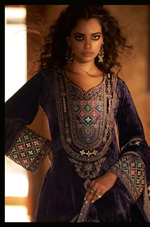 My Fashion Road Aiqa Shuijing Pure Viscose Velvet Designer Suit | A – 1904