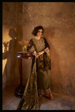 My Fashion Road Aiqa Shuijing Pure Viscose Velvet Designer Suit | A – 1906