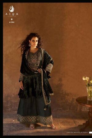My Fashion Road Aiqa Shuijing Pure Viscose Velvet Designer Suit | A – 1901