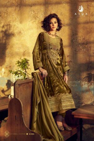 My Fashion Road Aiqa The Adams Partywear Style Designer Velvet Suit | A – 2104