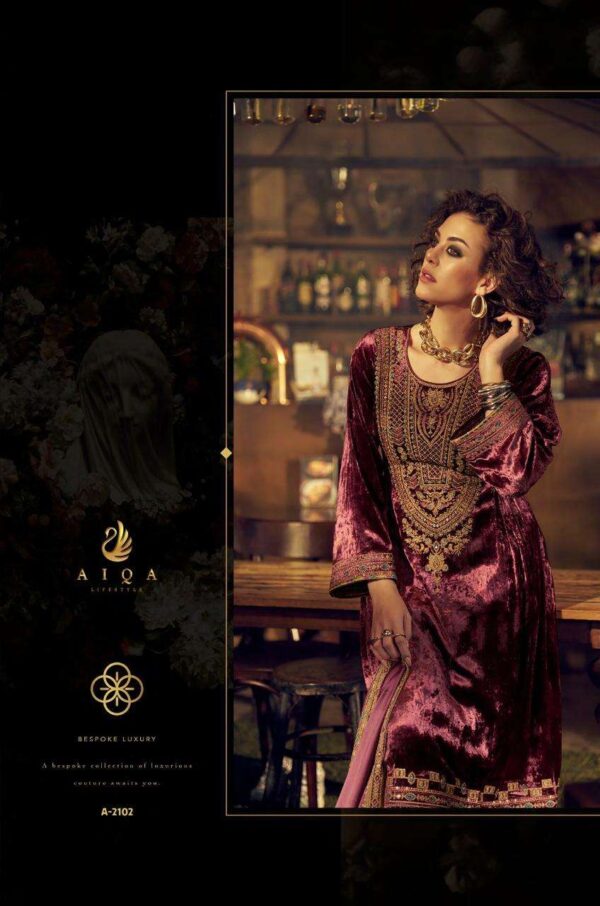 My Fashion Road Aiqa The Adams Partywear Style Designer Velvet Suit | A – 2102