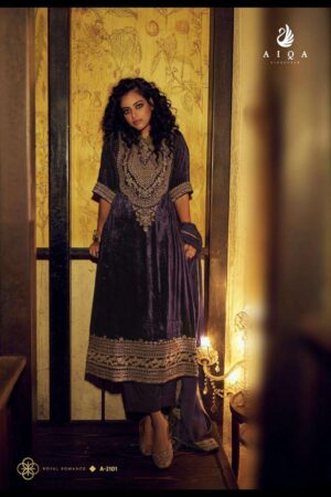 My Fashion Road Aiqa The Adams Partywear Style Designer Velvet Suit | A – 2101
