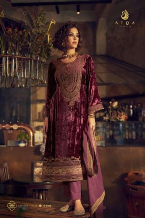 My Fashion Road Aiqa The Adams Partywear Style Designer Velvet Suit | A – 2102