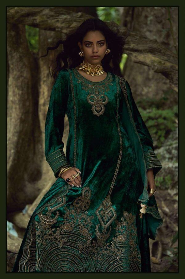 My Fashion Road Aiqa The Goddess Partywear Velvet Designer Latest Suit | A – 2203