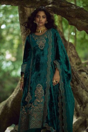 My Fashion Road Aiqa The Goddess Partywear Velvet Designer Latest Suit | A – 2206