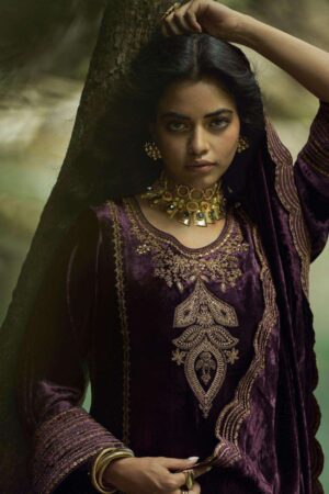 My Fashion Road Aiqa The Goddess Partywear Velvet Designer Latest Suit | A – 2202