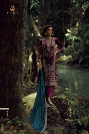 My Fashion Road Aiqa The Lady Of The Lake Latest Designer Velvet Partywear Dress | A – 1801