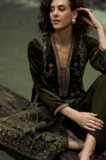 My Fashion Road Aiqa The Lady Of The Lake Latest Designer Velvet Partywear Dress | A – 1806