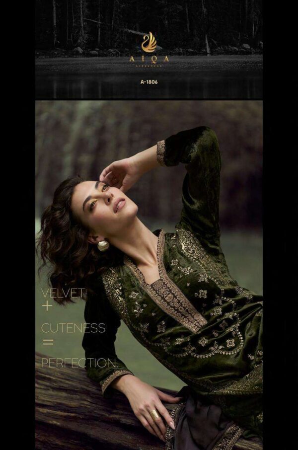 My Fashion Road Aiqa The Lady Of The Lake Latest Designer Velvet Partywear Dress | A – 1806