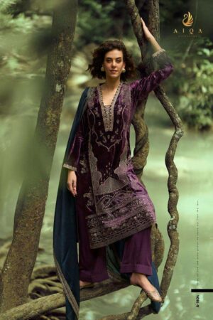 My Fashion Road Aiqa The Lady Of The Lake Latest Designer Velvet Partywear Dress | A – 1804