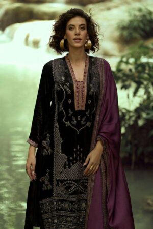 My Fashion Road Aiqa The Lady Of The Lake Latest Designer Velvet Partywear Dress | A – 1803