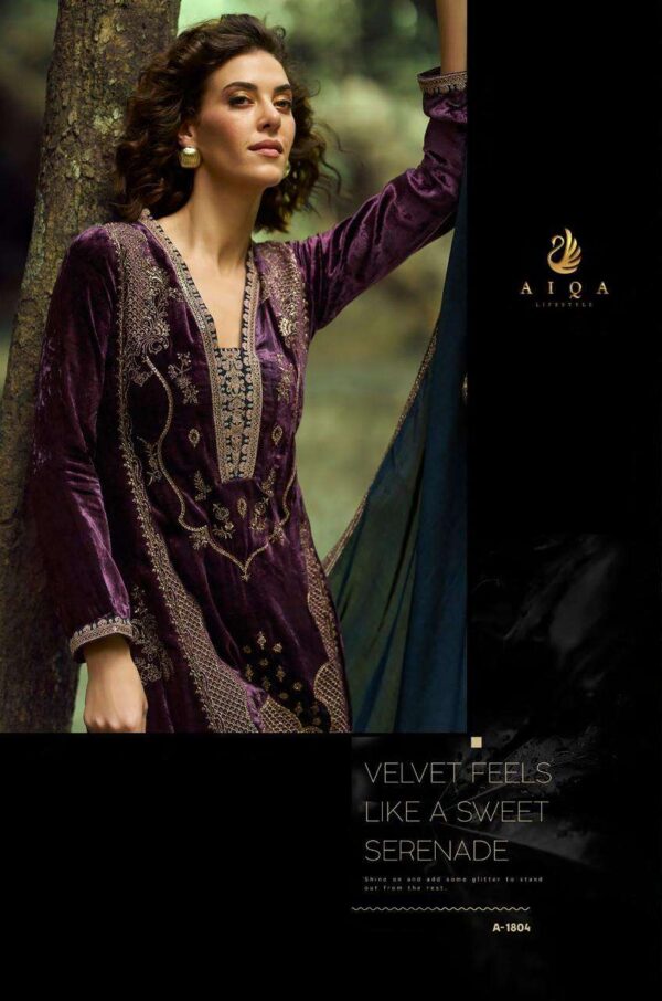 My Fashion Road Aiqa The Lady Of The Lake Latest Designer Velvet Partywear Dress | A – 1804