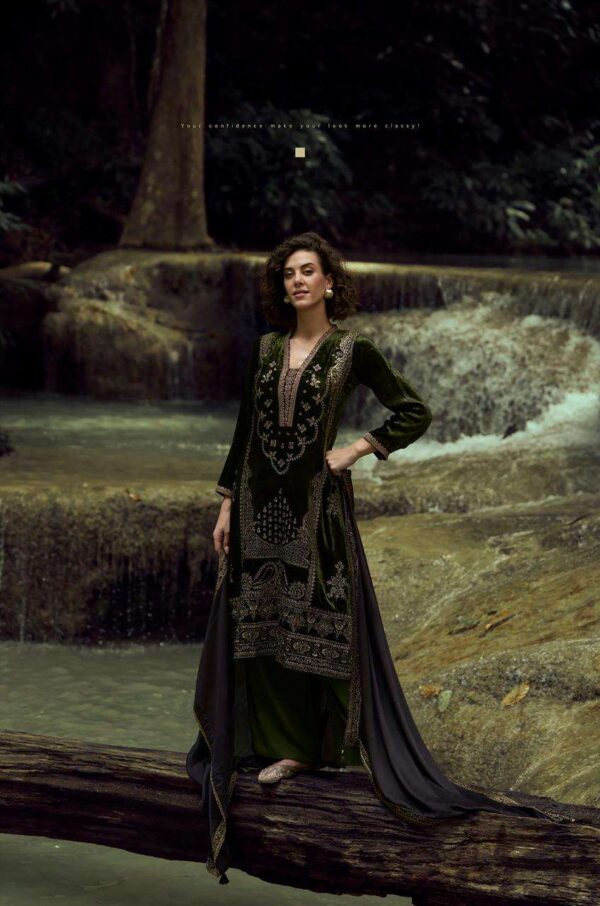 My Fashion Road Aiqa The Lady Of The Lake Latest Designer Velvet Partywear Dress | A – 1806