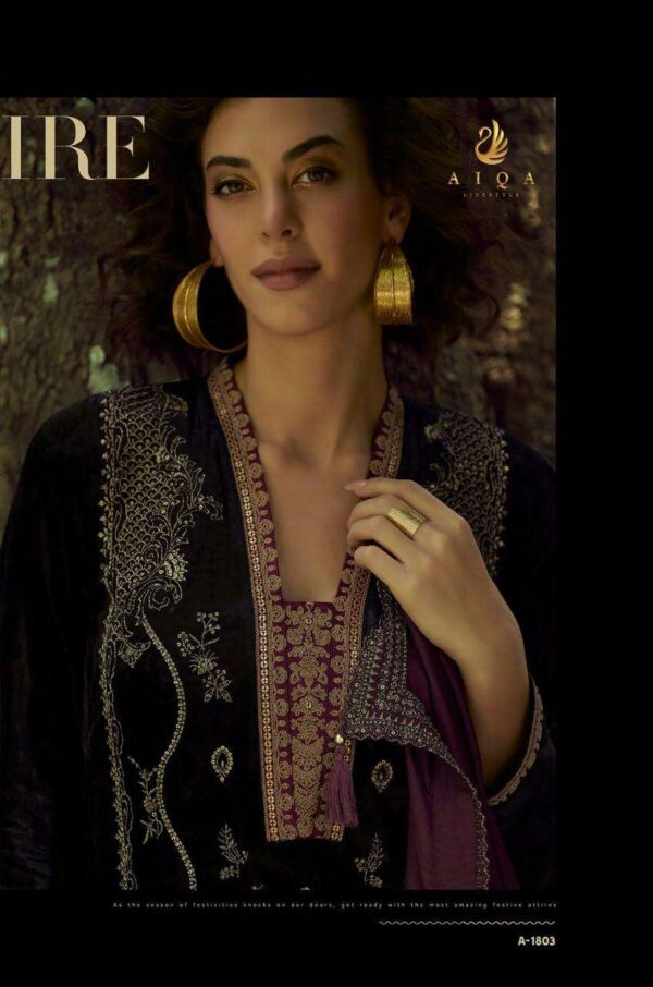 My Fashion Road Aiqa The Lady Of The Lake Latest Designer Velvet Partywear Dress | A – 1803
