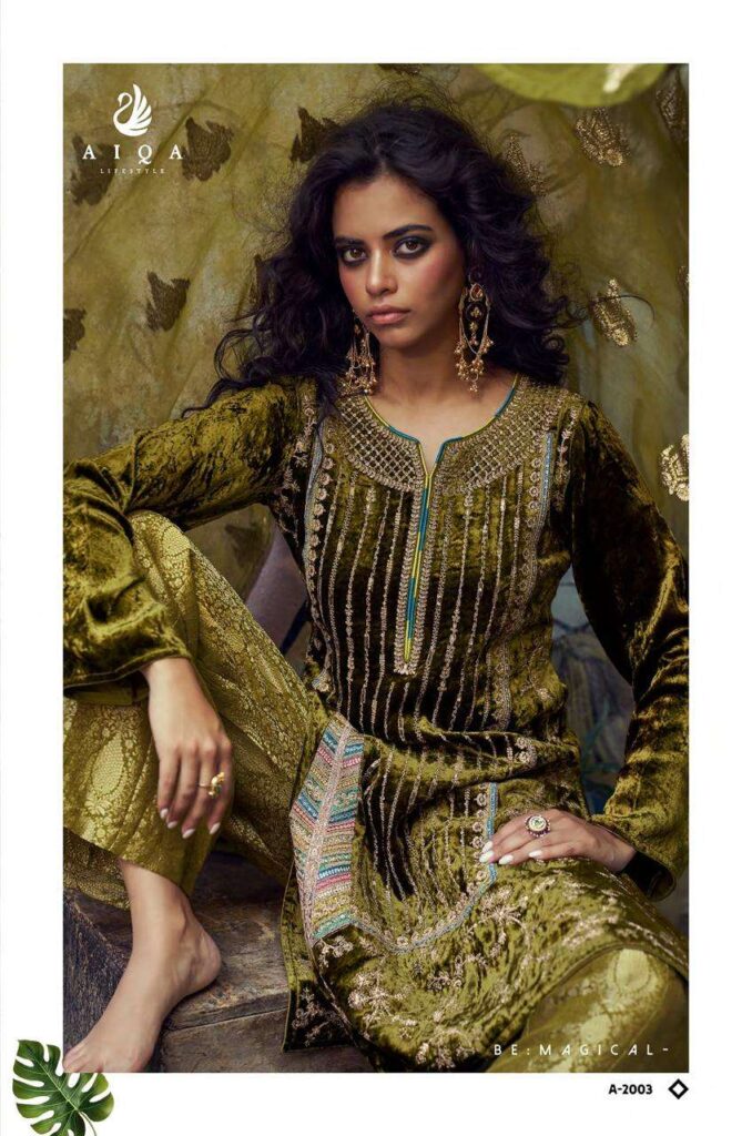 My Fashion Road Aiqa Velvora Designer Style Pure Viscose Velvet Suit | A – 2003
